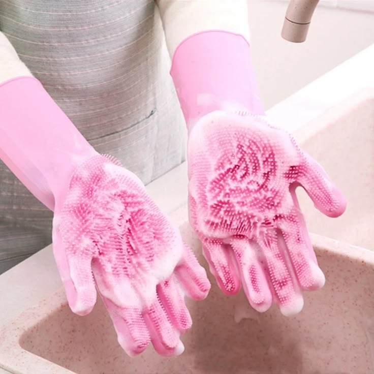 Premium Quality Reusable Silicone Hand Gloves for Household Cleaning - Durable Dish