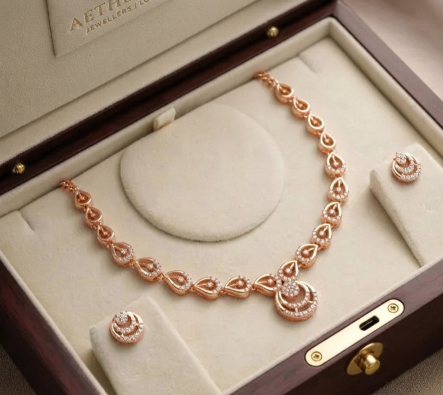 Exquisite Rose Gold Jewelry Set