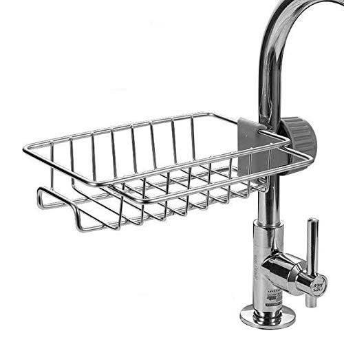 Stainless Steel Kitchen Sink Faucet Sponge Holder Caddy Organizer