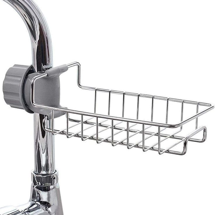 Stainless Steel Kitchen Sink Faucet Sponge Holder Caddy Organizer
