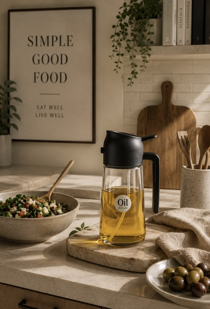 2-in-1 Oil Mist Sprayer and Oil Dispenser for Kitchen