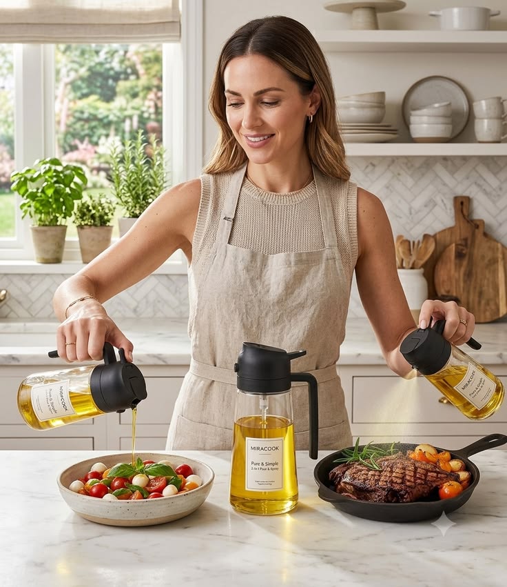 2-in-1 Oil Mist Sprayer and Oil Dispenser for Kitchen
