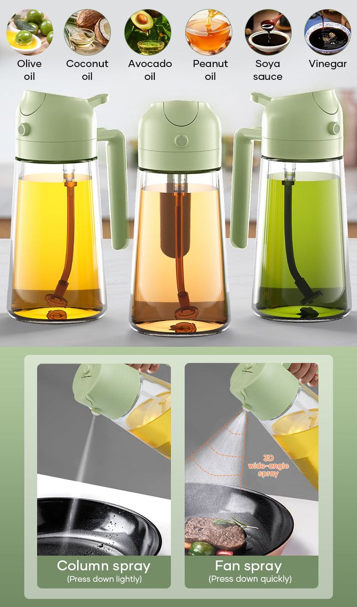 Dual Action Oil Sprayer Pourer Bottle