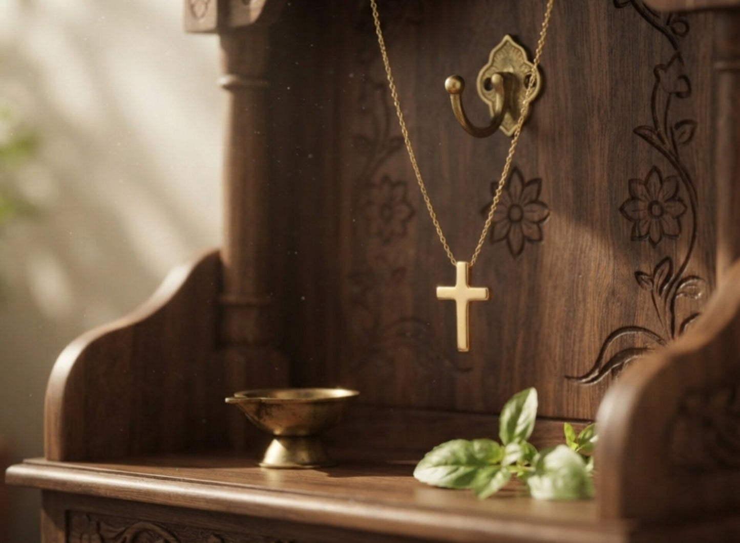 Dainty & Chic,Minimalist Gold Cross Pendant Necklace