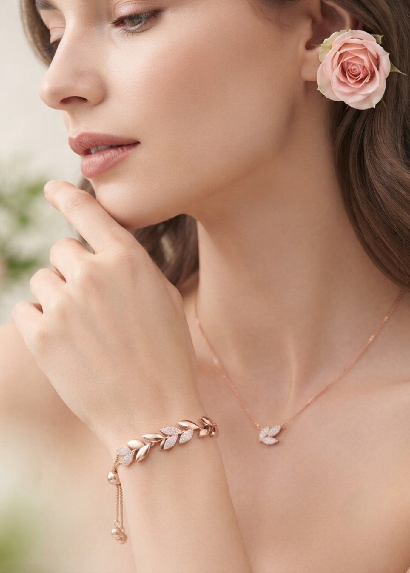 Elegant Gold-Plated Rose Gold Adjustable Bracelet