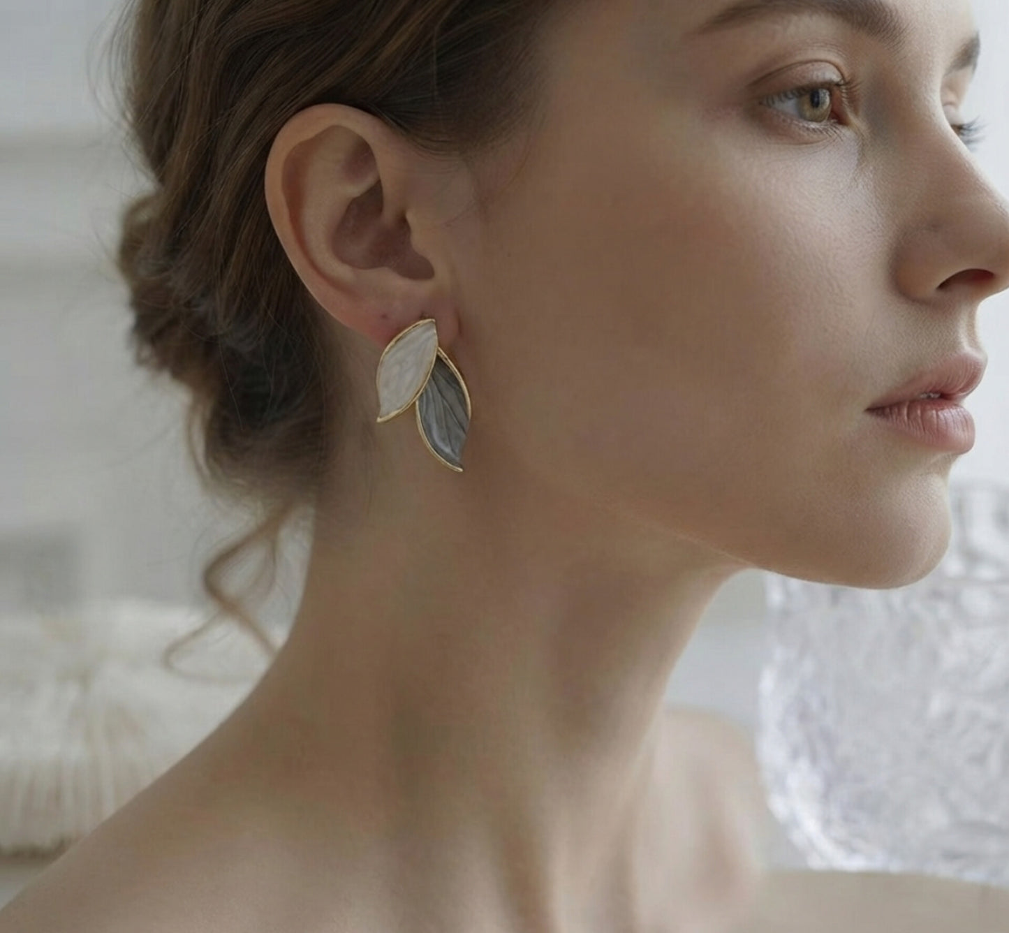 Korean Leaf Stud Earrings