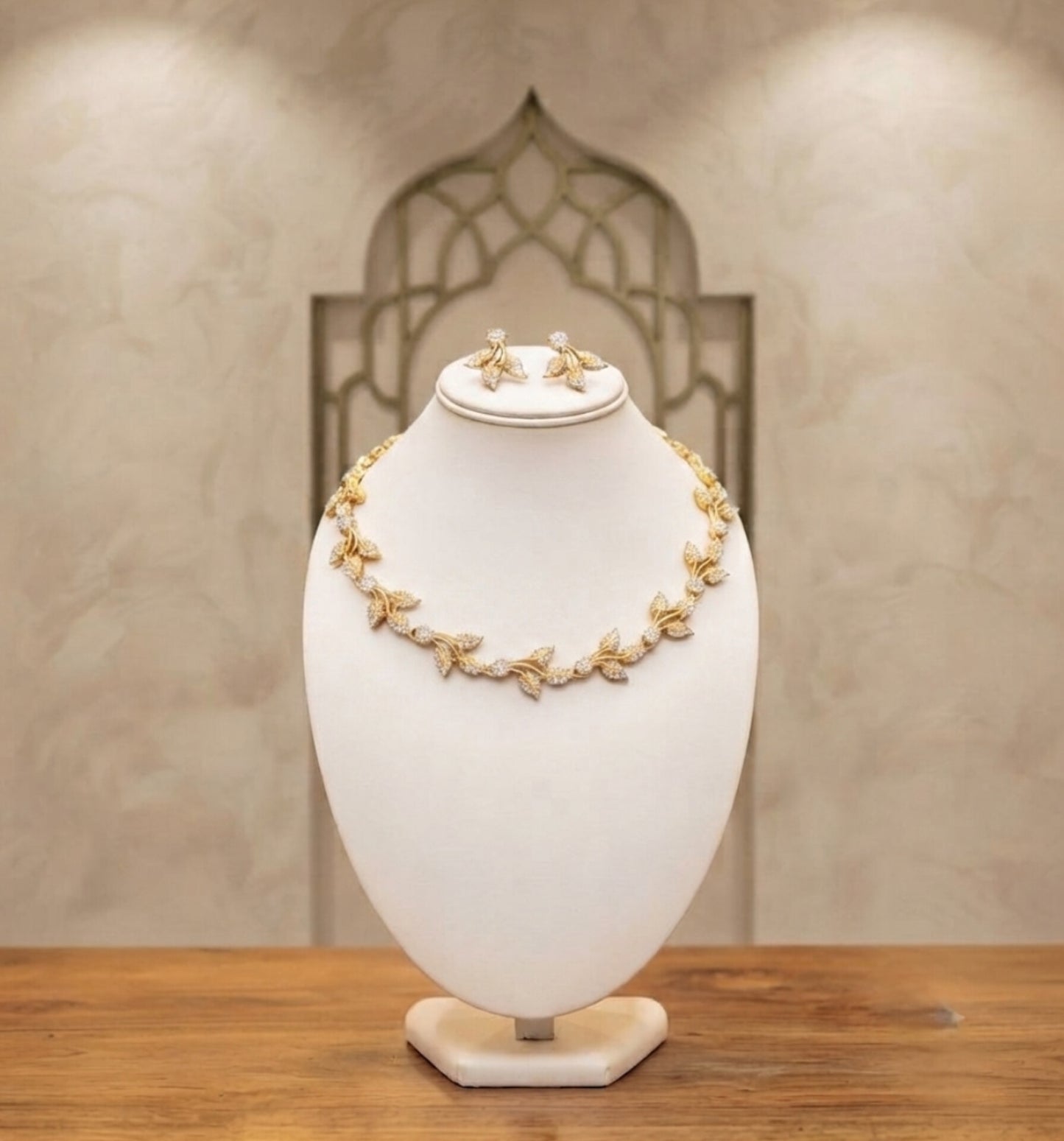 Gold Plated AD Neckless and earrings