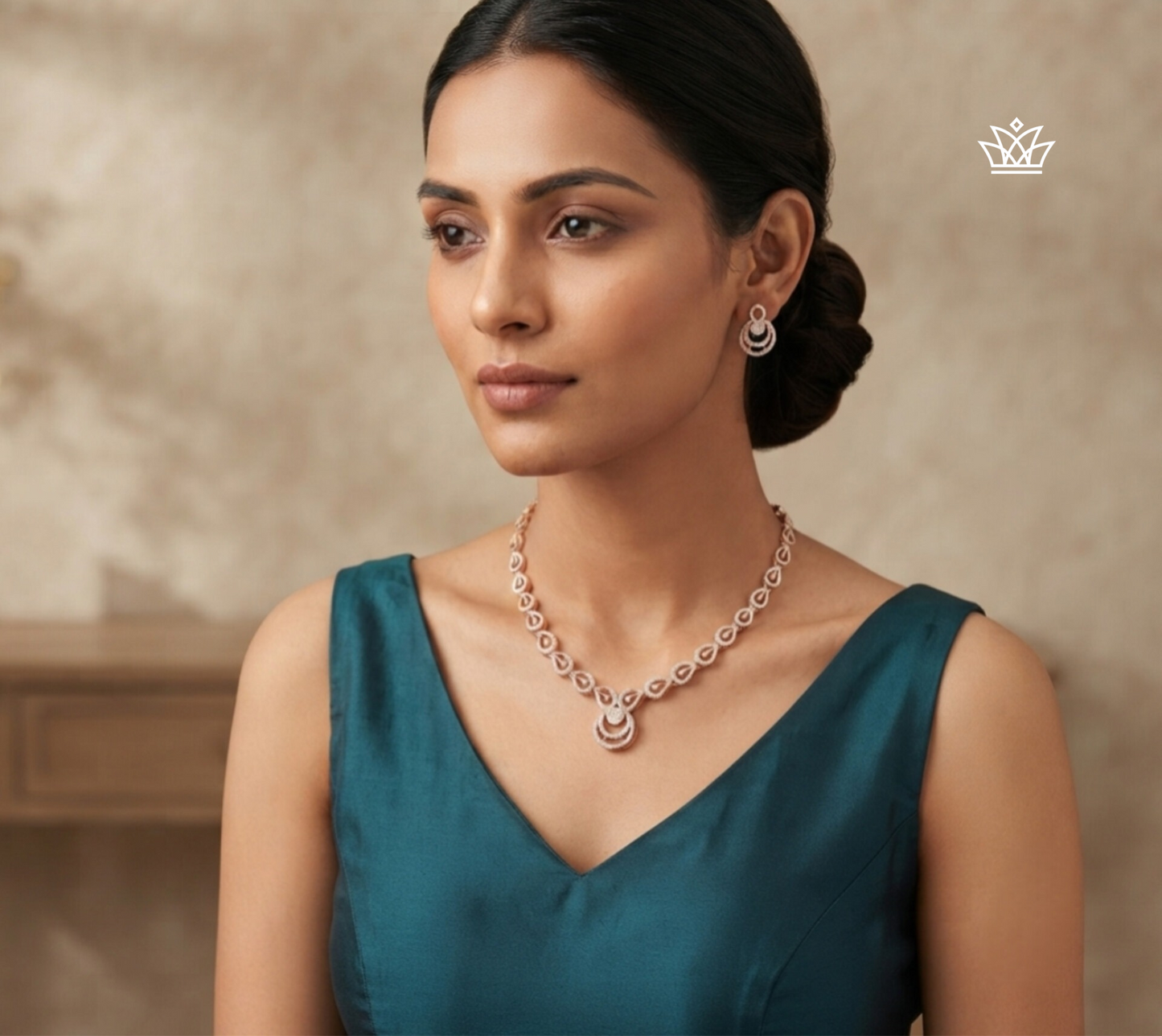 Exquisite Rose Gold Jewelry Set