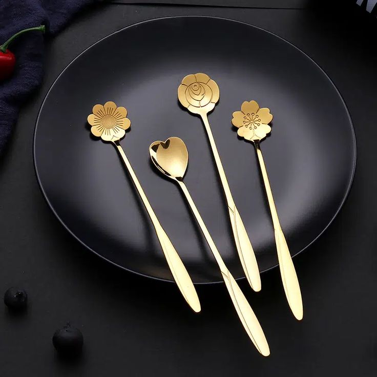 4 PCS Espresso Spoons Stainless Steel, Mini Teaspoons Set for Stirring Coffee, Dessert Cake